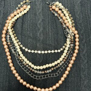 The Limited Gold and Cream Multi-Strand Necklace